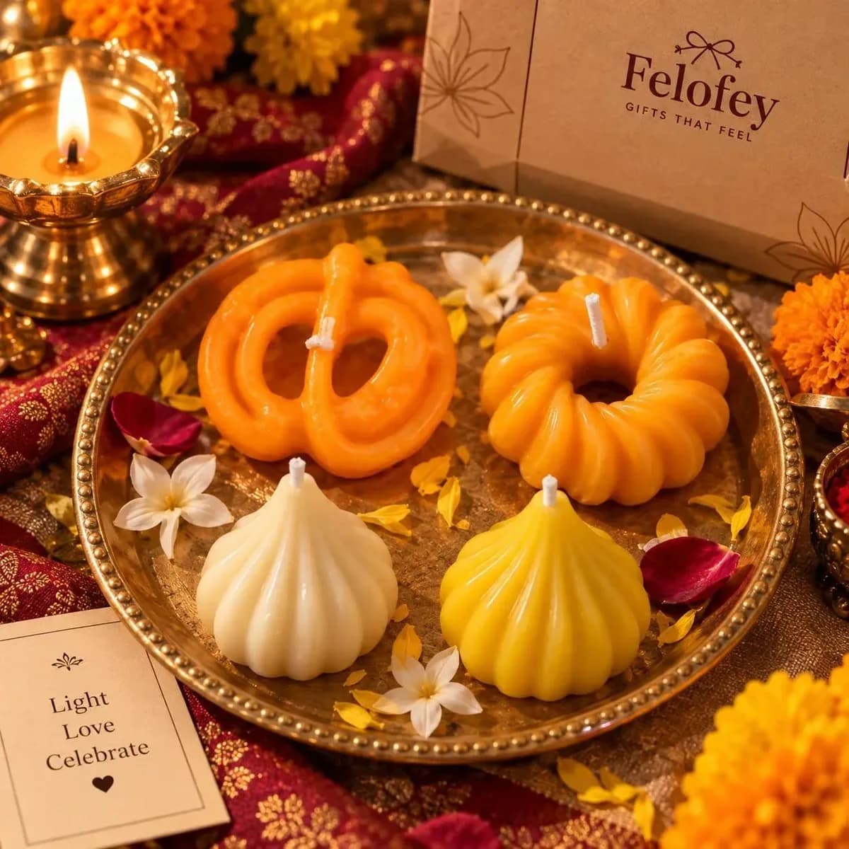Indian Dessert Candle Collection — Jalebi, Imarti & Modak — photo 1