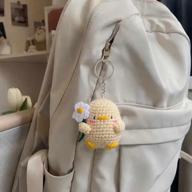 Mini Crochet Chick Keychain — Yellow — photo 1